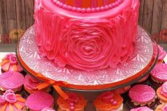 Pink&Orange_ruffles_wedding_cake