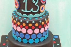 black_and_neon_polka_dots_cake