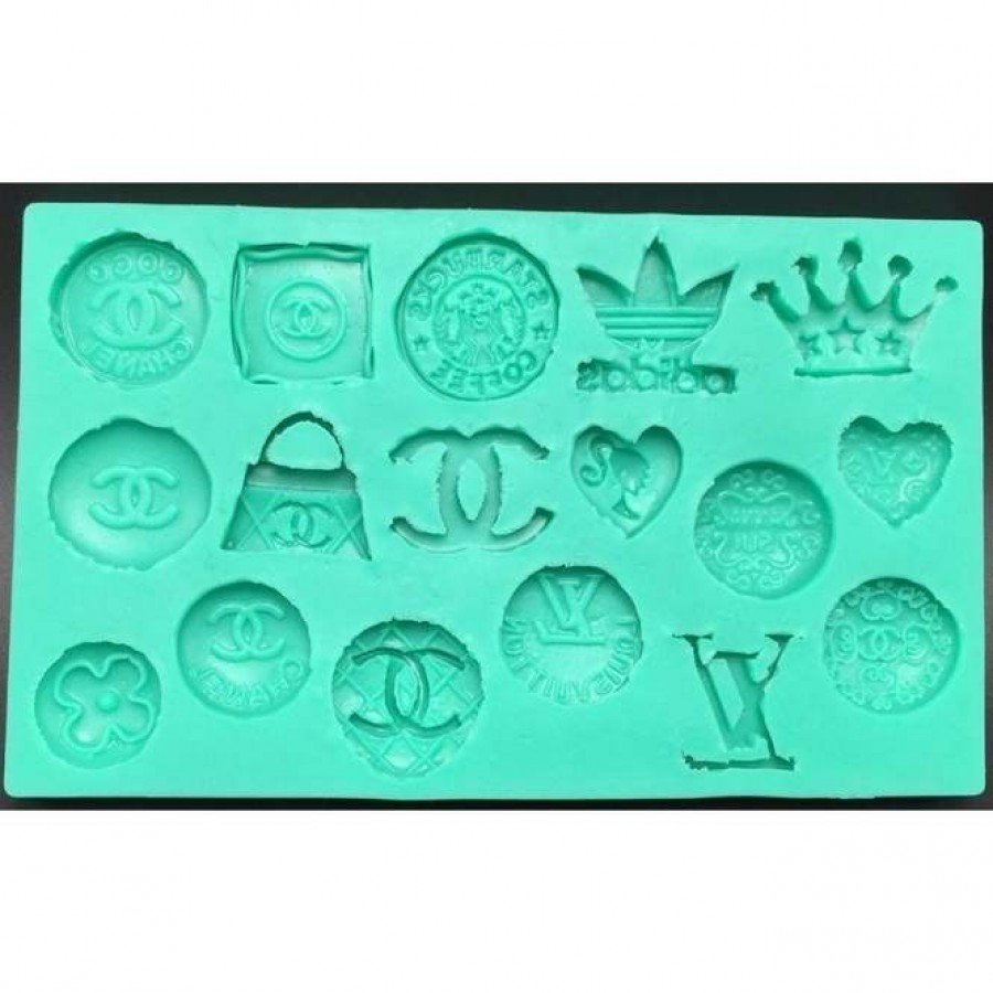 7horse® Silicone Luxury Designer Logo Fondant Mould for Cake