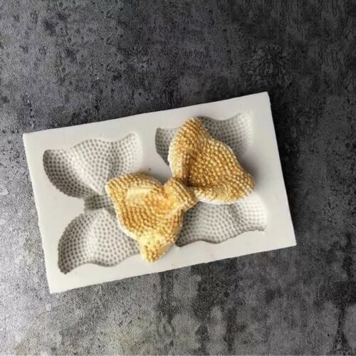 Encrusted Bow Silicone Mold  2 Cavities