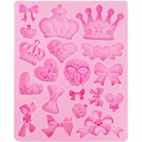 Princess Crowns, Bows and Heart Silicone Mold