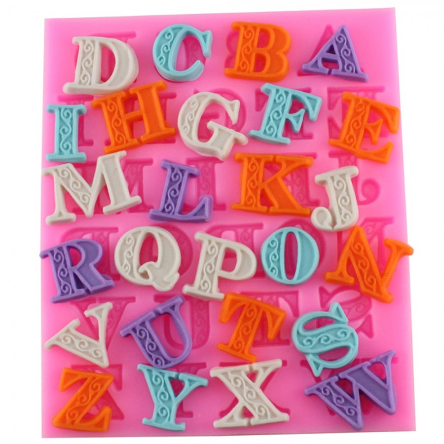 Delicate Lace Letters Alphabet Silicone Molds Fondant - Mia Cake House