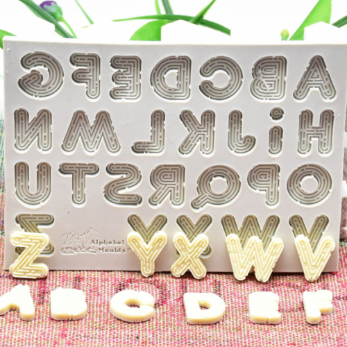 Retro Design Capital Letter Alphabet Silicone Mold