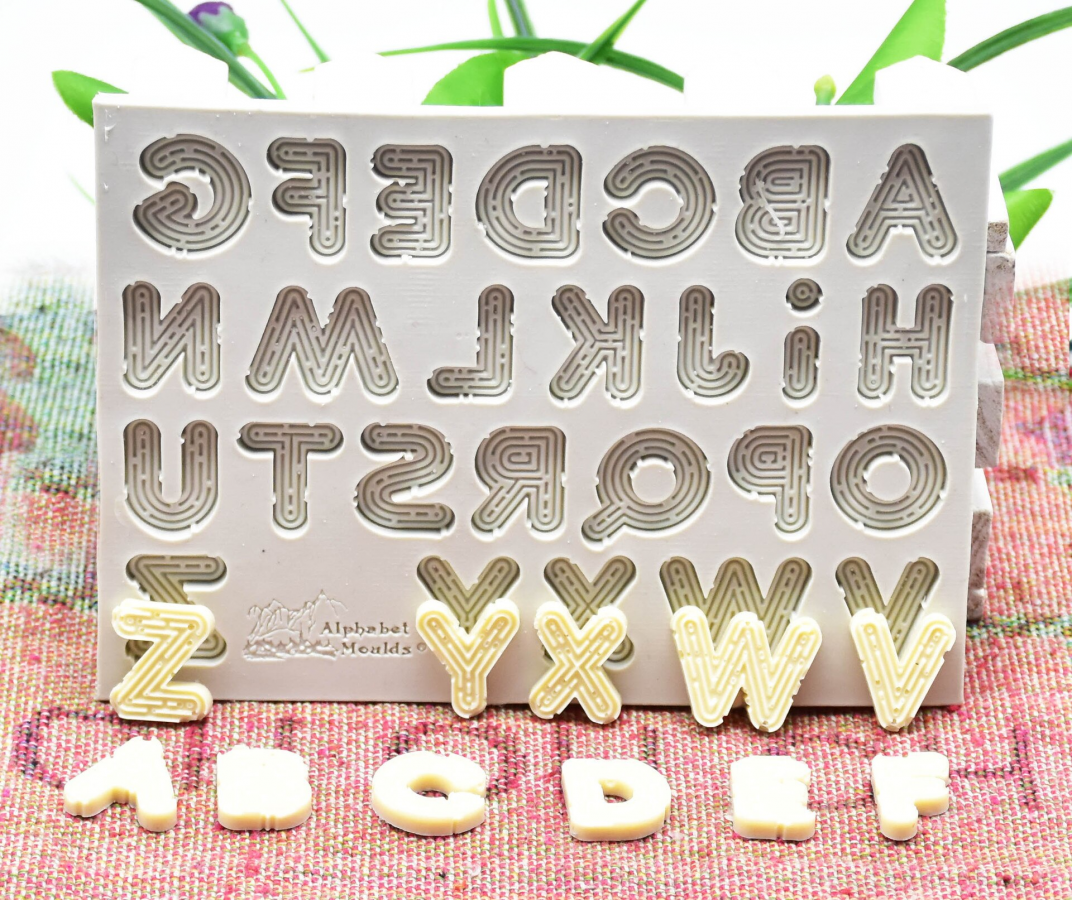 3D Alphabet Letter Silicone Molds Number Capital Lower Case