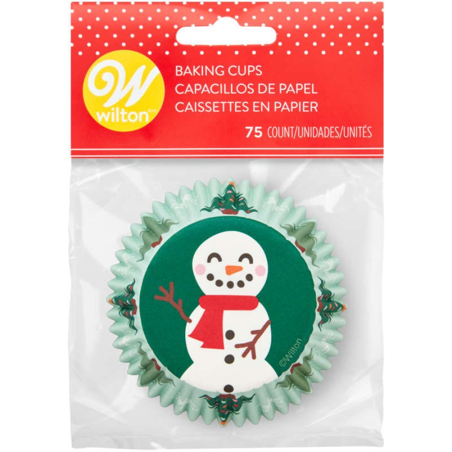 Happy Snowman Paper Christmas Cupcake Liners, 75-Count - Mia Cake House