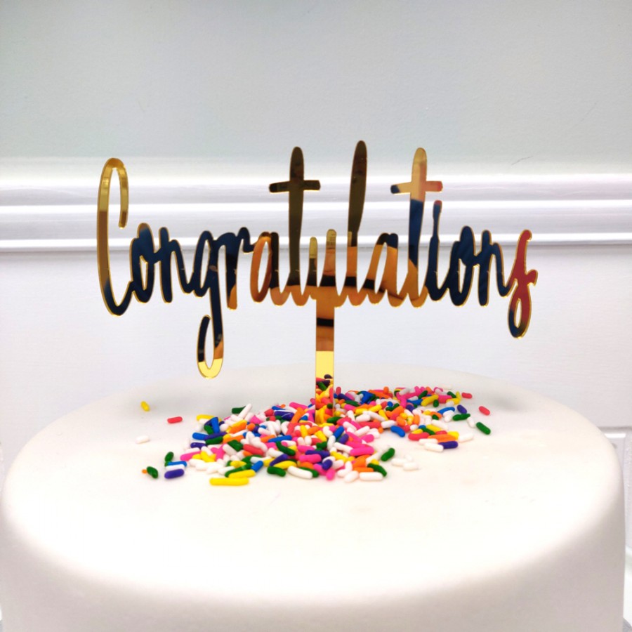 Congrats Gold Cake Topper - urbAna