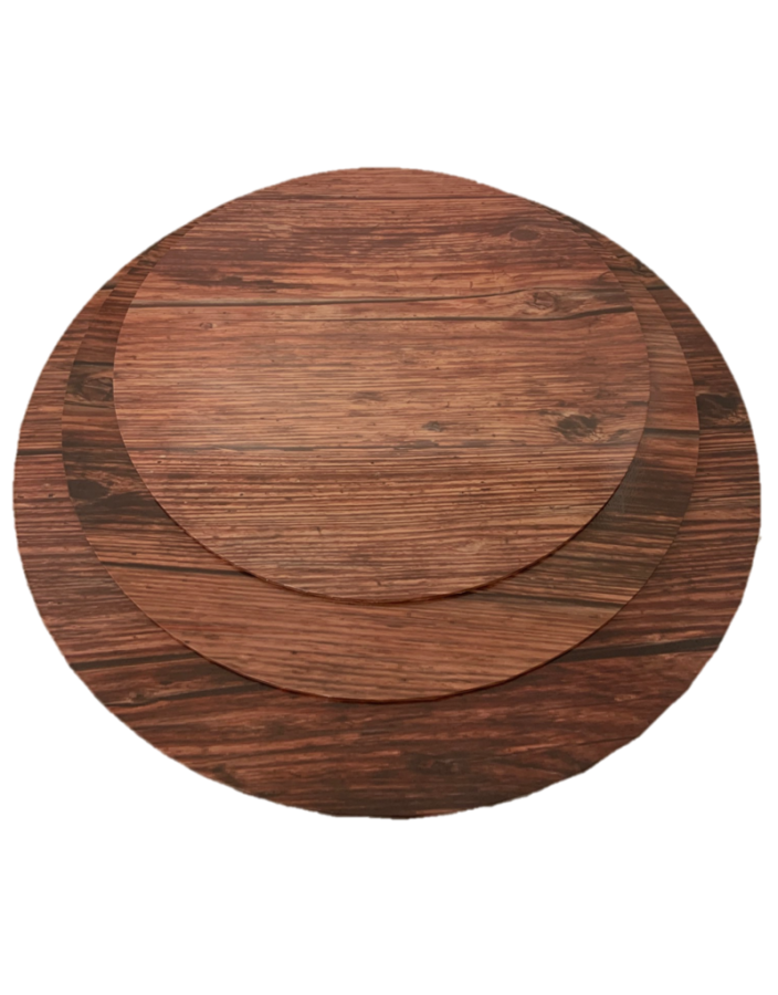 12 Inch Dark Brown Wooden Round Base