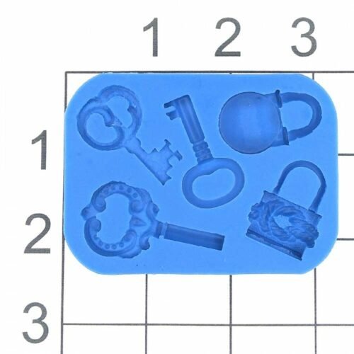 Keys and Locks Silicone Mold 5 Cavities