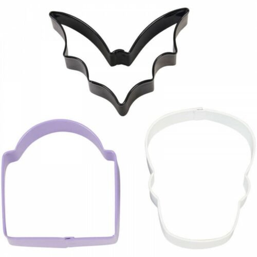 Halloween Cookie Cutters Bat, Tombstone, Skull