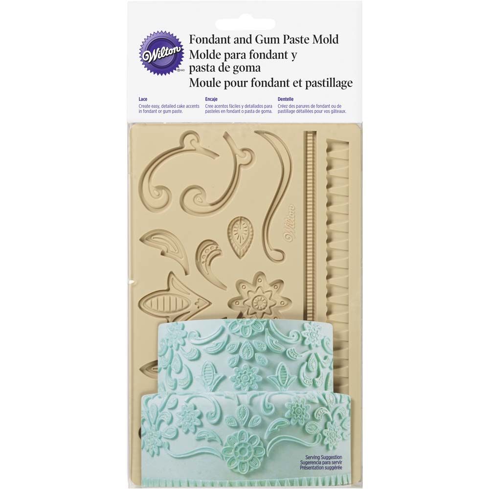 Crafts NEW Lace Zig Zag Silicone Mold for Fondant Gum Paste Chocolate 