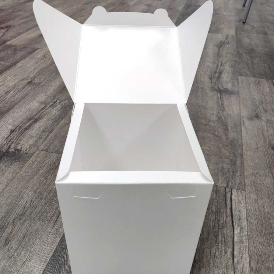 8 x 8 x 10 White Tall Cake Box without Window - Mia Cake House