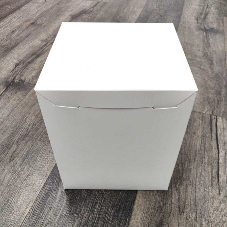 8 x 8 x 10 White Tall Cake Box without Window - Mia Cake House